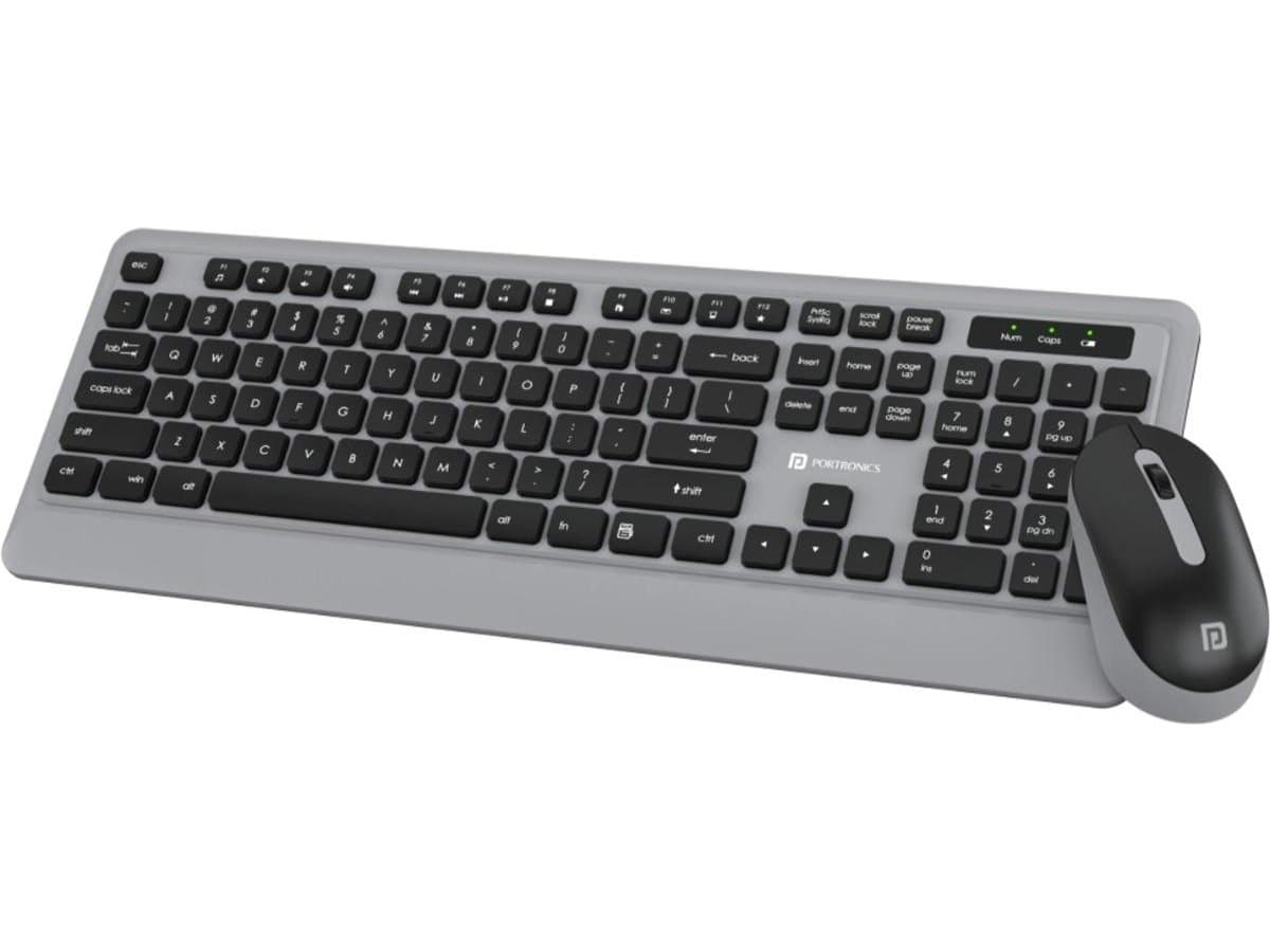 Portronics Wireless Keyboard & Mouse Combo with USB Receiver